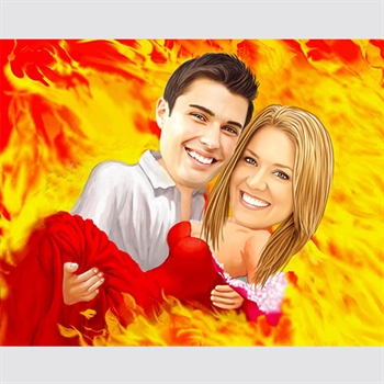 Gone with the Wind Couple Caricature from Photos,by myDaVinci - myDaVinci